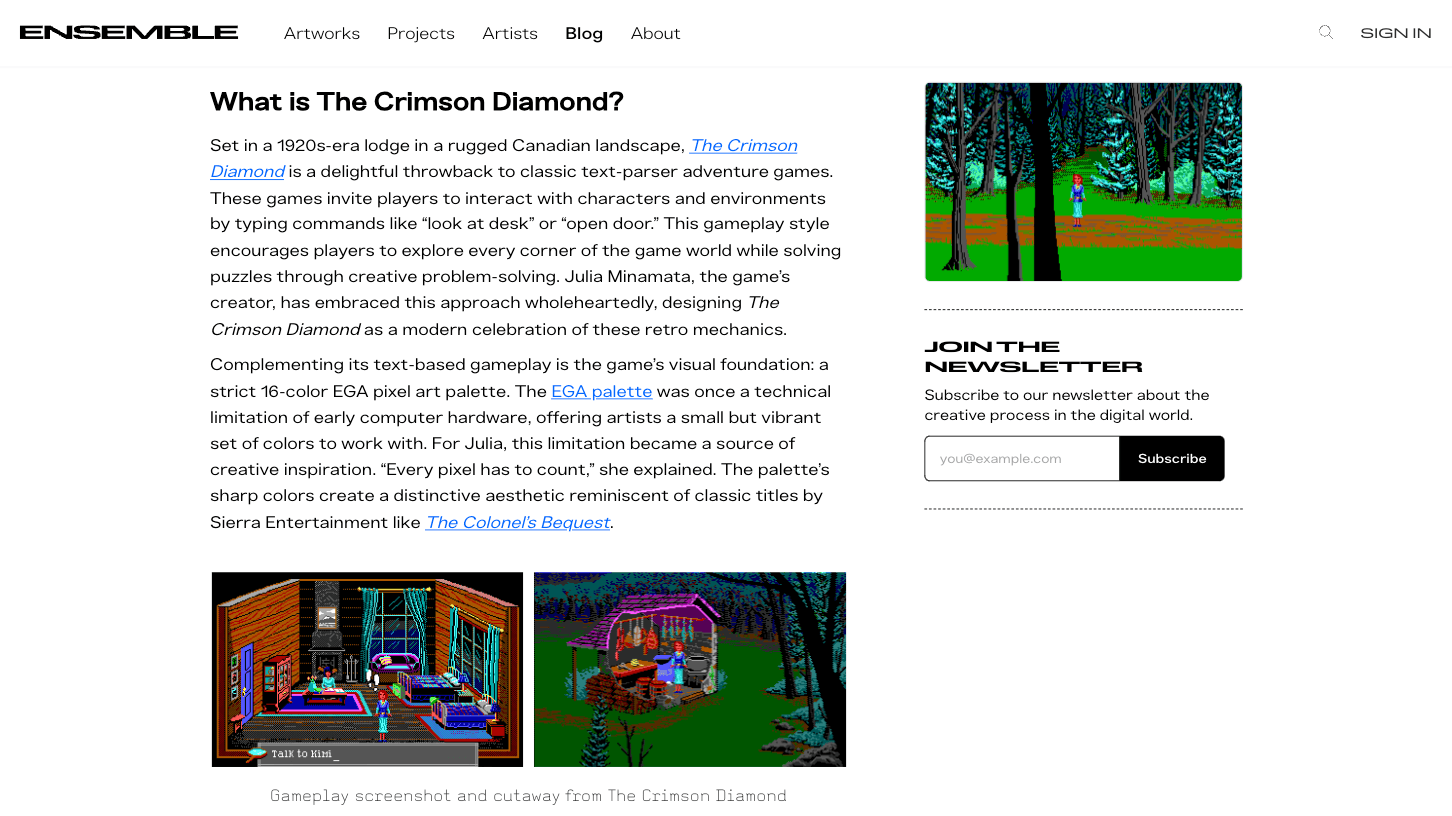 Ensemble Blog Screenshot